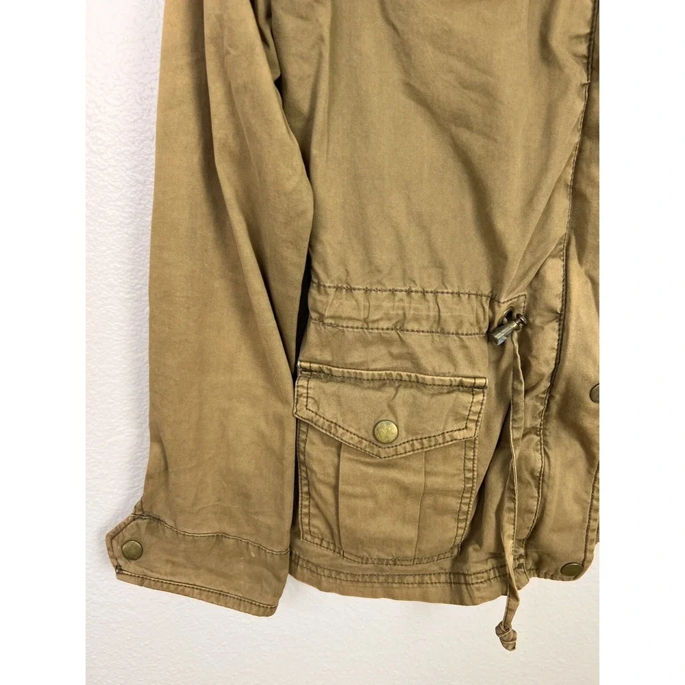 American Rag Jacket Small Womens size Khaki Brown Hooded‎ Field Coat